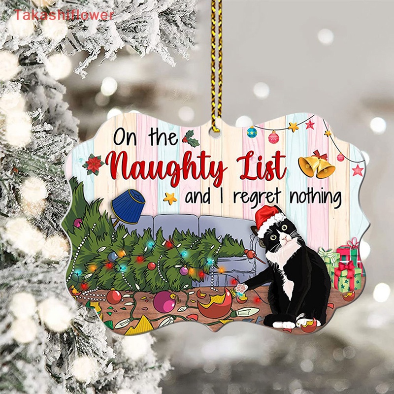 Phụ Kiện Treo Trang Trí Cây Thông Giáng Sinh Năm Mới Hình Chú Mèo Đen Dễ Thương