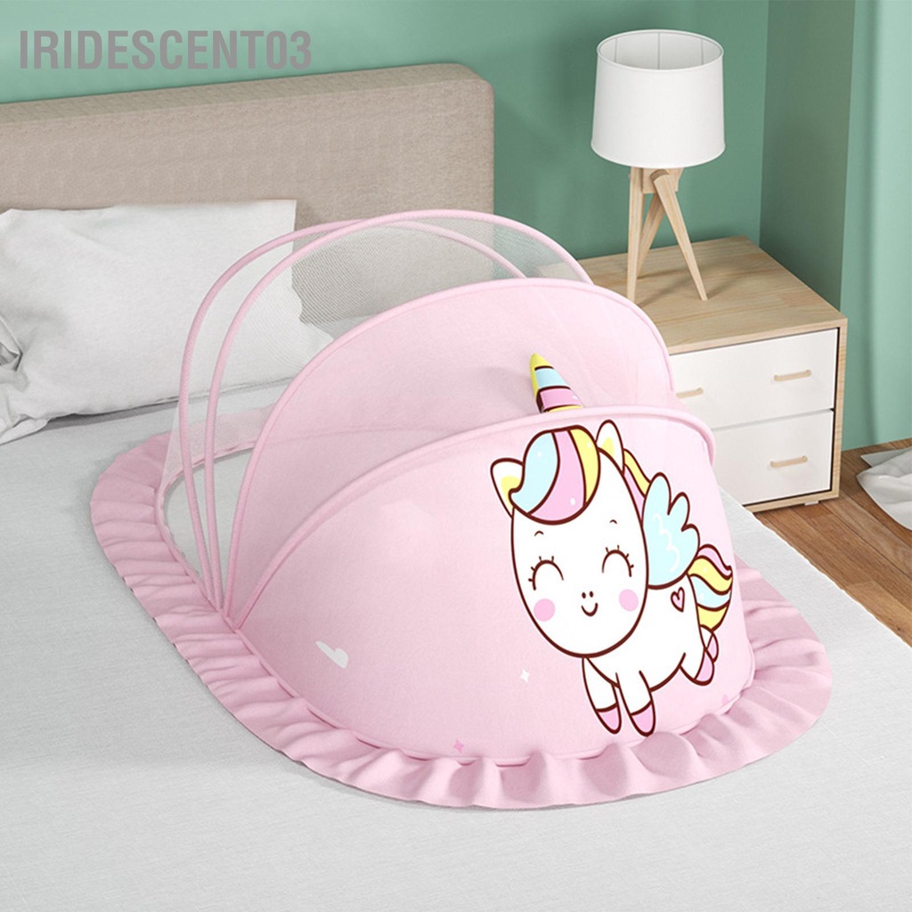 Iridescent03 Lều Lưới Bay Cho Bé Di Động Không Đáy Thoáng Khí Giường Gấp Trẻ Em Ngủ