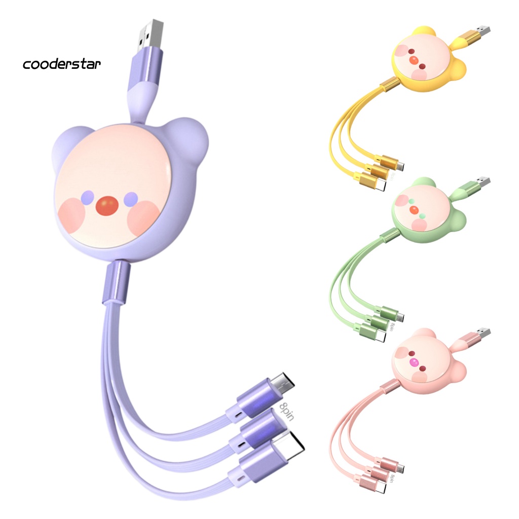 Cáp Sạc Nhanh Ba Trong Một Có Thể Thu Gọn Tiện Dụng Cho Điện Thoại