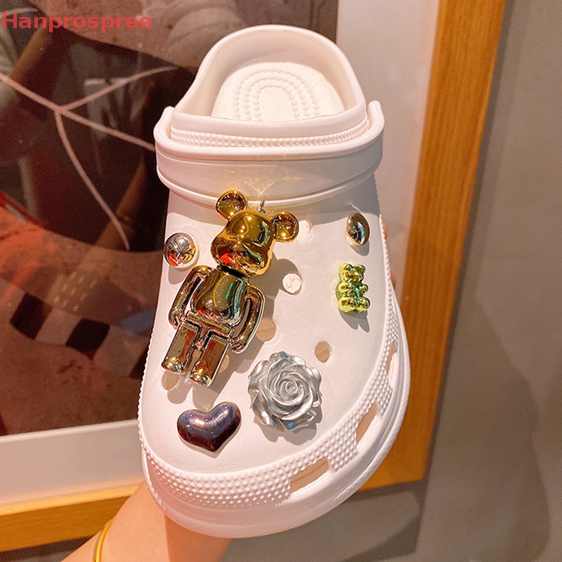 1 Bộ Phụ Kiện Trang Trí Giày Hình Hoa / Giày Croc Hoạt Hình Dễ Thương Có Thể Tháo Rời DIY