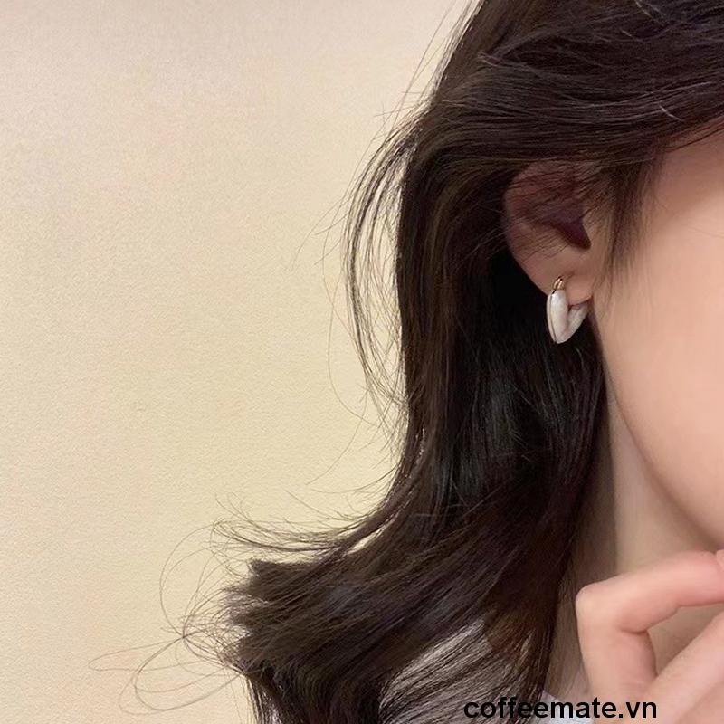 ⚡Bông Tai Nữ Hình Trái Tim Màu Trắng Thời Trang
