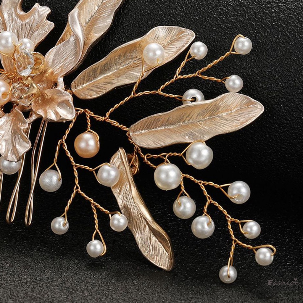 Phụ Kiện Lược Cài Tóc Cô Dâu Đính Đá Sang Trọng