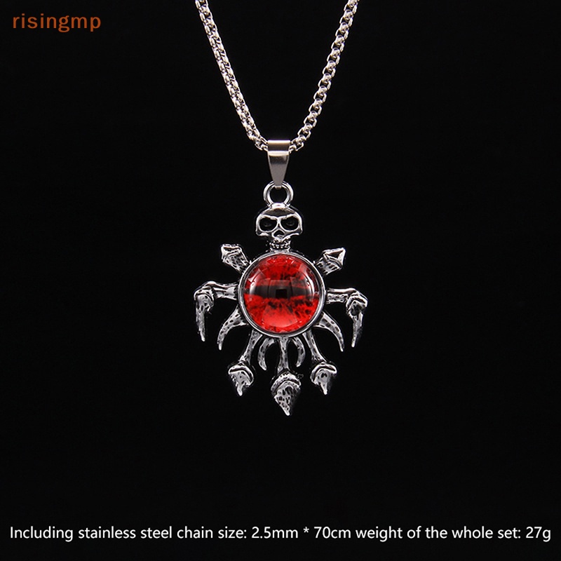 [risingmp] Vòng cổ Mặt Hình Đầu Lâu Bằng Thép Không Gỉ Phong Cách Hip Hop Cổ Điển Cho Nam Và Nữ