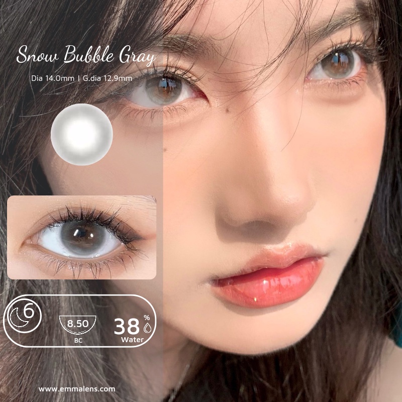 Kính Áp Tròng Snow Bubble Gray | Lens Xám Tây Ngọc Áp Tròng | Emma Lens