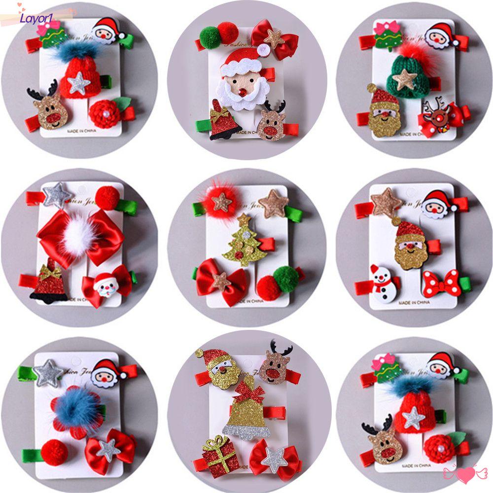 Set 1 Kẹp Tóc Họa Tiết Người Tuyết Cho Bé Gái