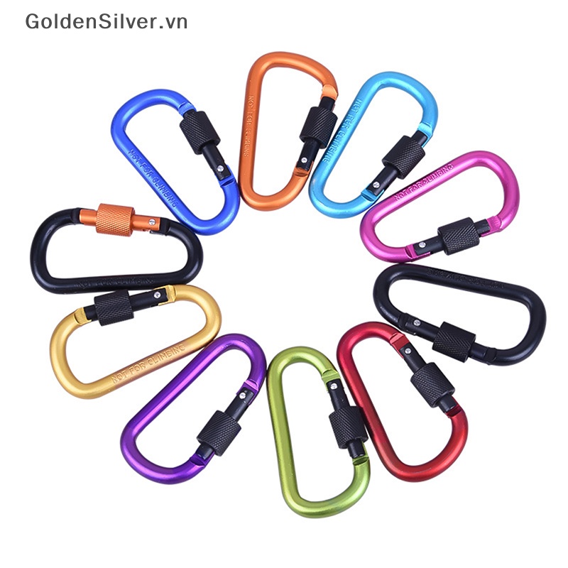 Móc Khóa Chữ D Bằng Hợp Kim Nhôm Màu Vàng Kim Đa Năng Tiện Dụng Cho Hoạt Động Ngoài Trời