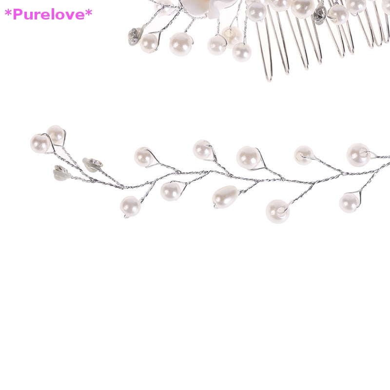 Lược Cài Tóc Hình Hoa Đính Ngọc Trai Nhân Tạo Dành Cho Cô Dâu Mới