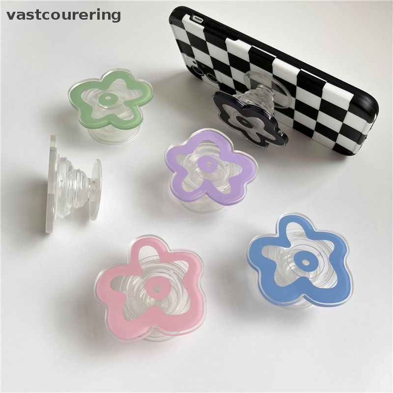 Vast New Epoxy Nhẫn Gắn Điện Thoại Di Động Có Thể Gập Lại Họa Tiết Hoa Tươi Tắn Đáng Yêu