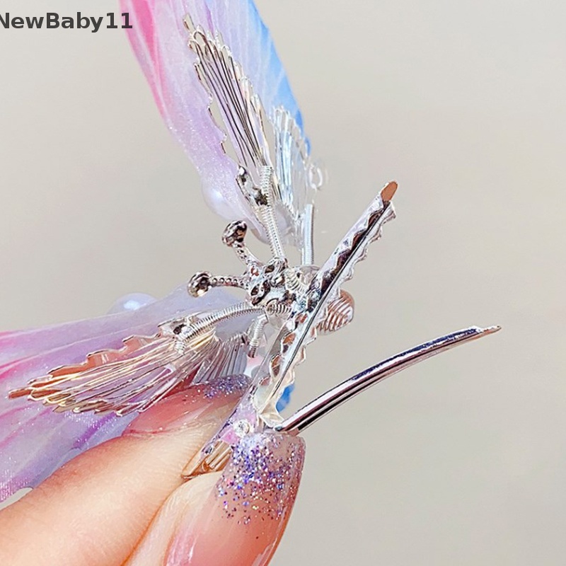 Kẹp Tóc Hình Cánh Bướm Đính Ngọc Trai Xinh Xắn Cho Bé Gái