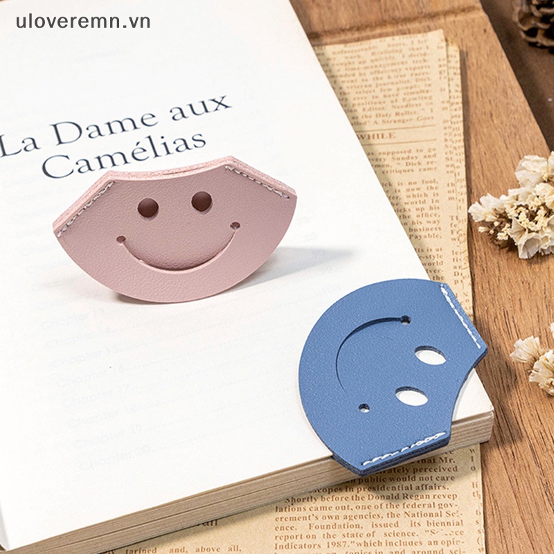 Uloveremn Đánh Dấu Trang Sách Bằng Da Hình Quạt Mini Đánh Dấu Trang Sách Cổ Điển Làm Quà Tặng Giáo Viên