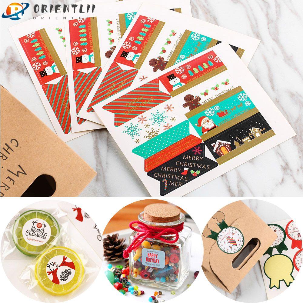 Set 5 Tấm Sticker Handmade In Họa Tiết Giáng Sinh Dễ Thương Dùng Để Trang Trí Bánh