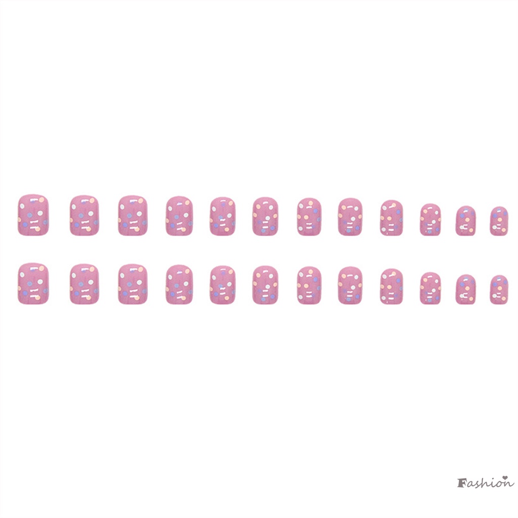 Miếng Dán Trang Trí Móng Tay Hình Tròn Màu Hồng Tinh Tế