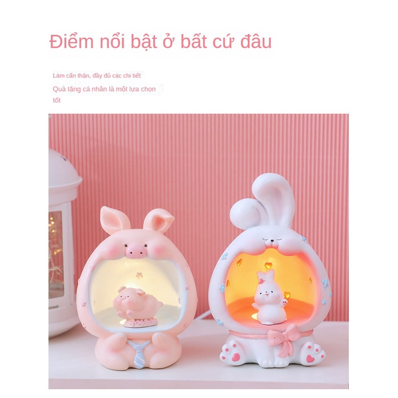 Đèn Ngủ Để Bàn Hình Thú Cưng Hoạt Hình Bằng Nhựa resin Dễ Thương Sáng Tạo Dùng Trang Trí Phòng Ngủ