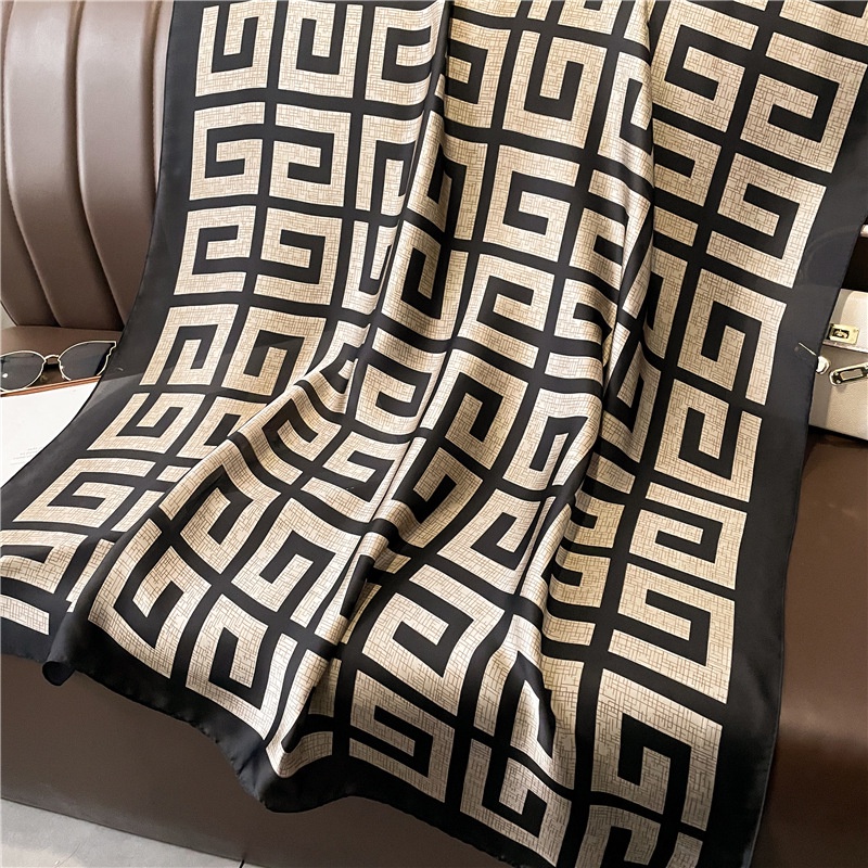 Khăn Quàng Cổ Cỡ Lớn 180X90Cm Chống Nắng Bằng Lụa In Họa Tiết Thời Trang Sang Trọng Cho Nữ