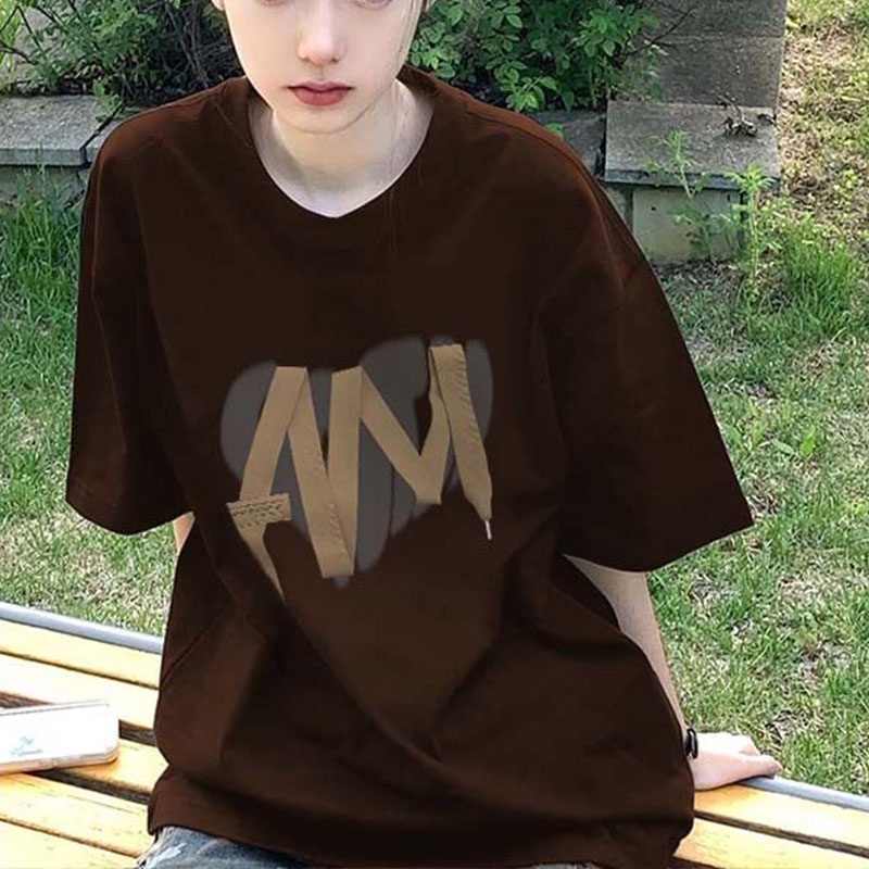 Áo Thun Tay Ngắn Cổ Tròn In Hình Phong Cách Hàn Quốc Thời Trang Mùa Hè Cho Nữ