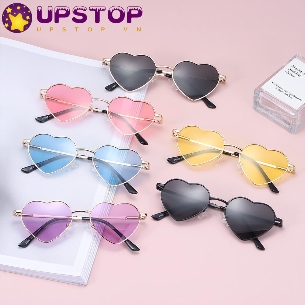 Kính Mát Hình Trái Tim Gọng Kim Loại Cho Bé Từ 5-10 Tuổi