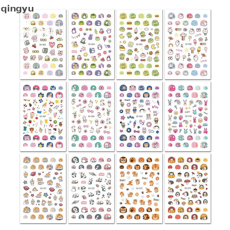 Miếng Dán Trang Trí Móng Tay 3D Hình Động Vật Hoạt Hình Dễ Thương Dành Cho Trẻ Nhỏ