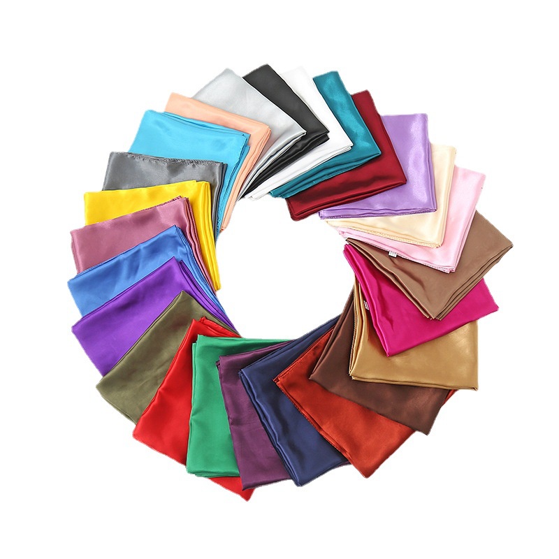 Khăn Lụa Satin Vuông 90x90cm Thắt Nơ Xinh Xắn Đa Dụng