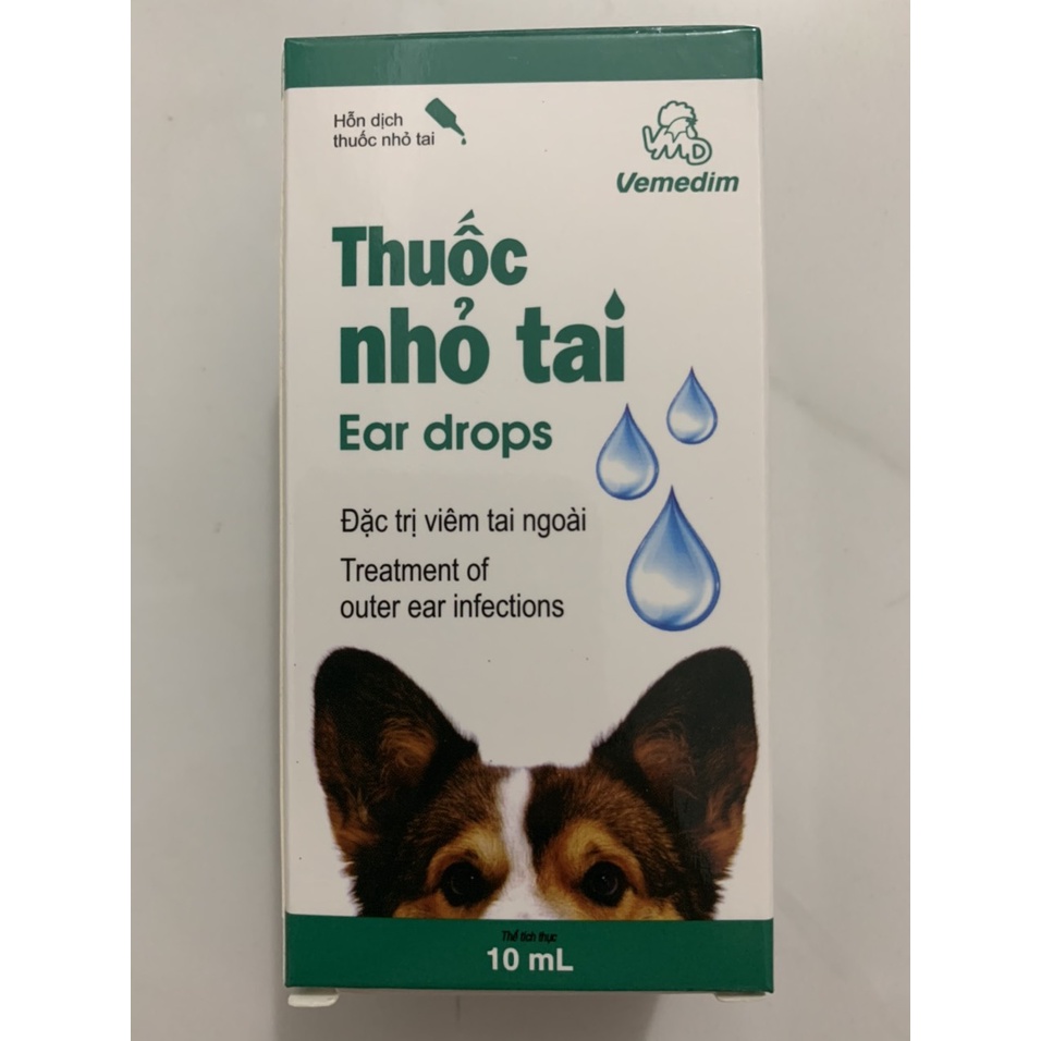 Dung dịch nhỏ tai Ear drop- Vemedim giảm viêm tai ngoài cho chó mèo 10ml