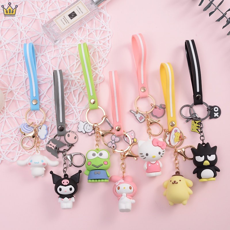 Móc Khóa Cao Su Pvc Mềm Hình Sanrio Nhật Bản Kuromi hellokitty My Melody Cinnamoroll JP5