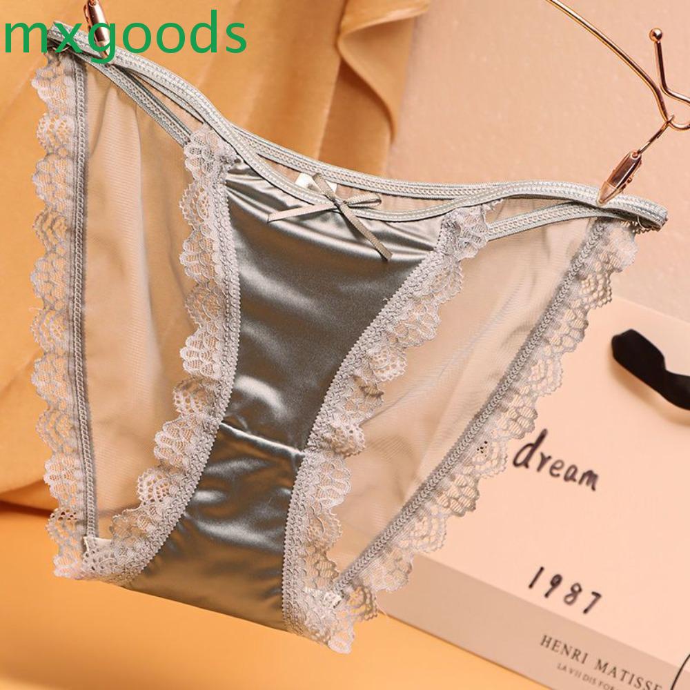 Quần Lót Ren Lưới Đính Nơ Màu Sắc Trơn Thoải Mái Phong Cách Hàn Quốc Cho Nữ