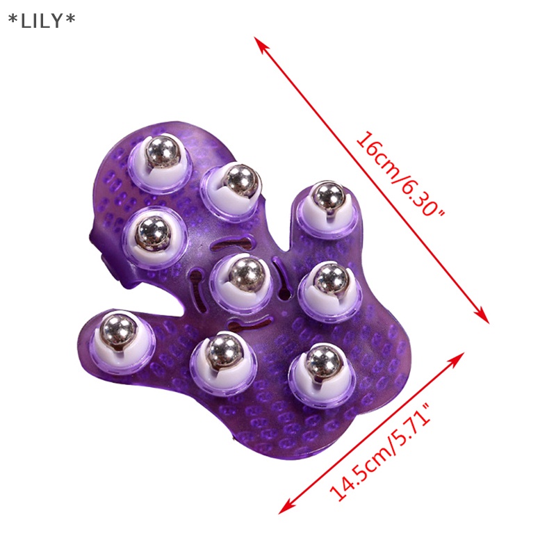 Lily Cọ hình massage găng tay cơ thể massager với 9 360 độ con lăn kim loại con lăn uuu