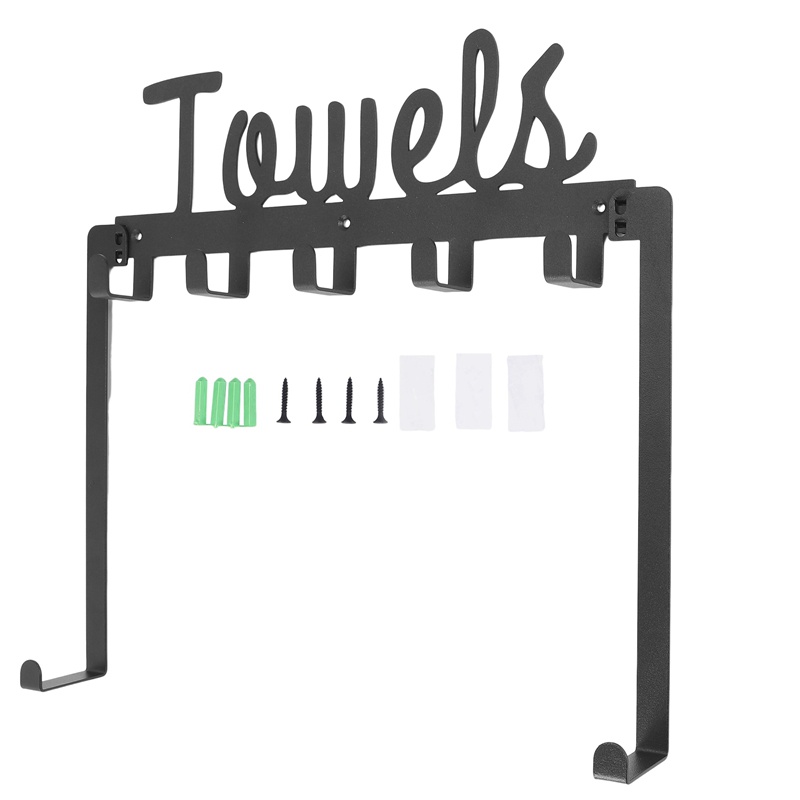 Giá Treo Cửa 5 Móc Màu Đen Tiện Dụng Cho Phòng Tắm