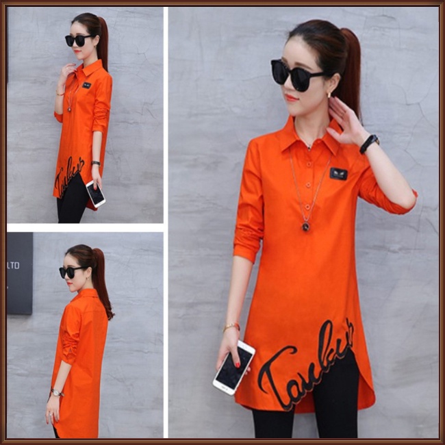 Áo Thun Tay Dài Dáng Ôm Thêu Họa Tiết Độc Đáo Thời Trang Cho Nữ