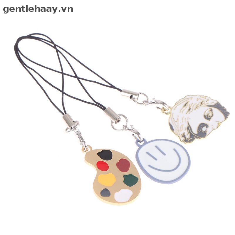 Gg Dây Móc Khóa Kim Loại Hình Bảng Màu Dầu Paing Hoa Trang Trí Túi Xách / Điện Thoại / Ổ Đĩa U