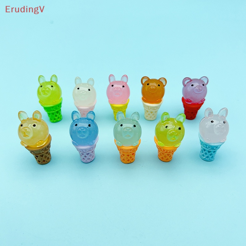 [ErudingV] Bộ 2 Búp Bê Hình Que Kem / Gấu Dạ Quang Trang Trí Tiểu Cảnh / Nhà Búp Bê Thu Nhỏ [Mới