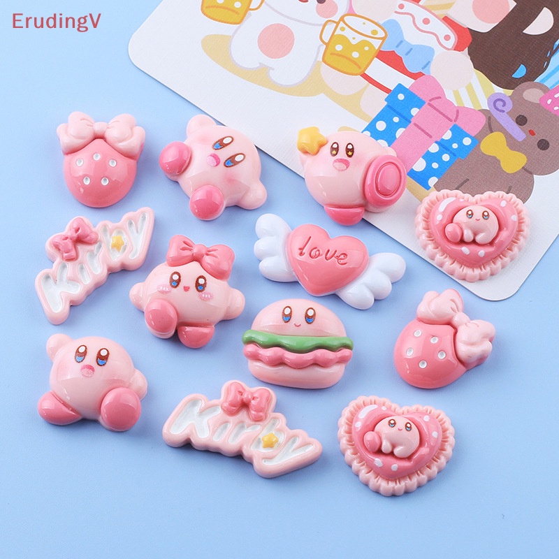 [ErudingV] Bộ 5 Kẹp Tóc Hình Ngôi Sao Hoạt Hình Màu Hồng Bóng Bằng Nhựa Resin Dễ Thương DIY [Mới]