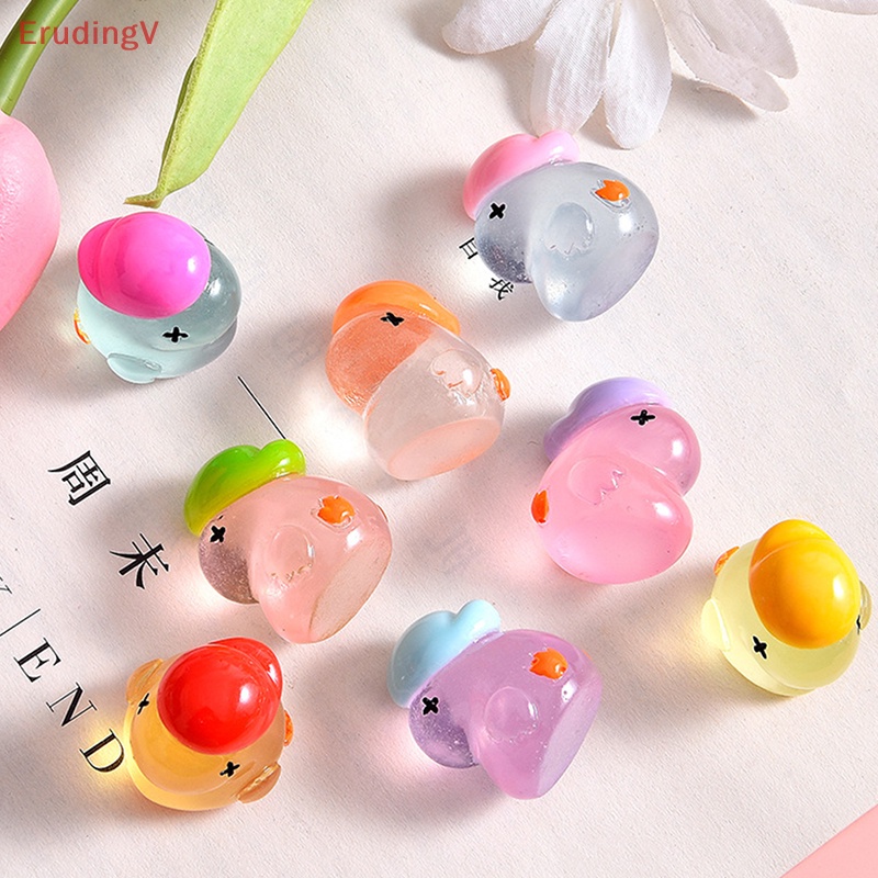 Bộ 5 Chú Vịt Dạ Quang Bằng Nhựa Resin Dùng Trang Trí Sổ Tay DIY