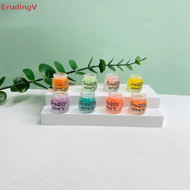 Bộ 2 Hũ Mật Ong Mini Bằng Nhựa Resin Dạ Quang Trang Trí Tiểu Cảnh / Nhà Búp Bê