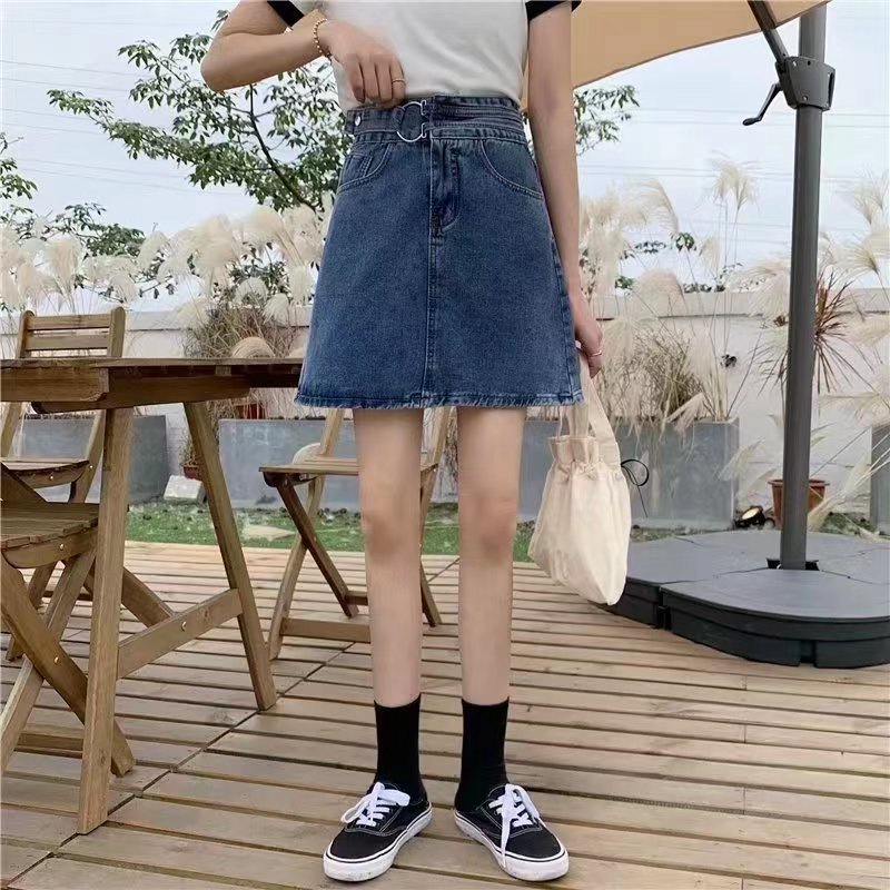 NZN Chân váy jean Ngắn Lưng Cao Thiết Kế Mới Năng Động Thời Trang Dành Cho Nữ