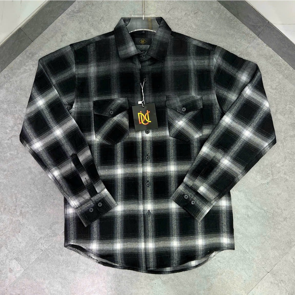 Áo sơ mi nam CARO tay dài FREESHIP vải nỉ CAO CẤP thiết kế đen loang trắng trẻ trung, thanh lịch mẫu mới