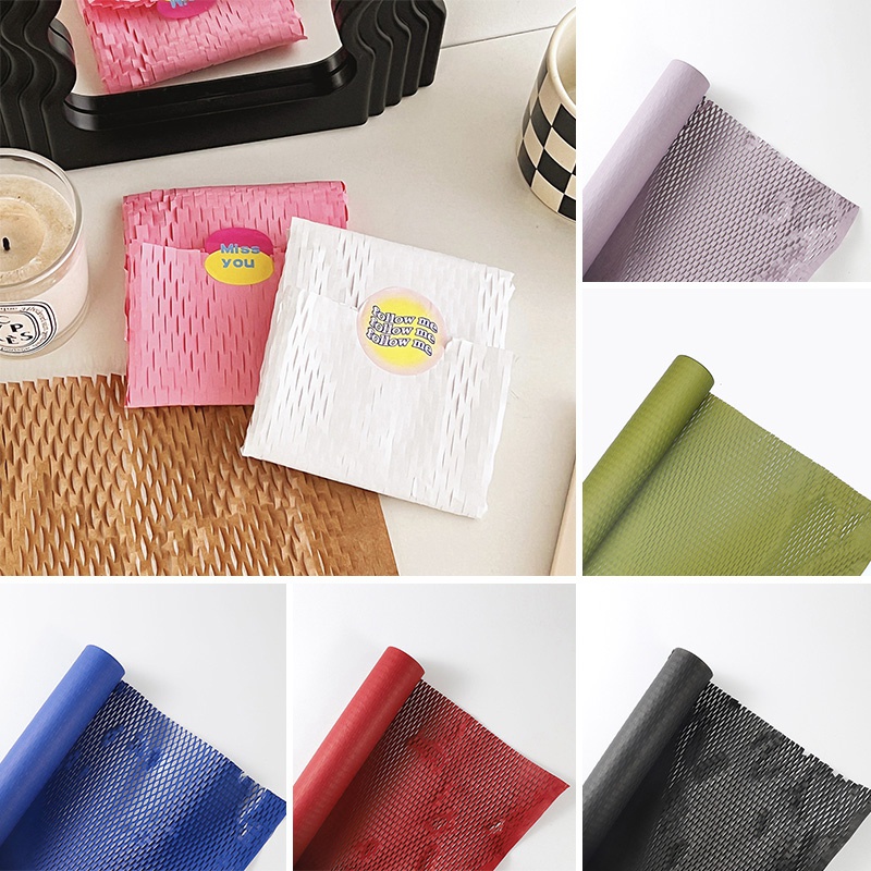 Giấy Kraft Gói Quà Họa Tiết Tổ Ong Nhiều Màu Sắc DIY