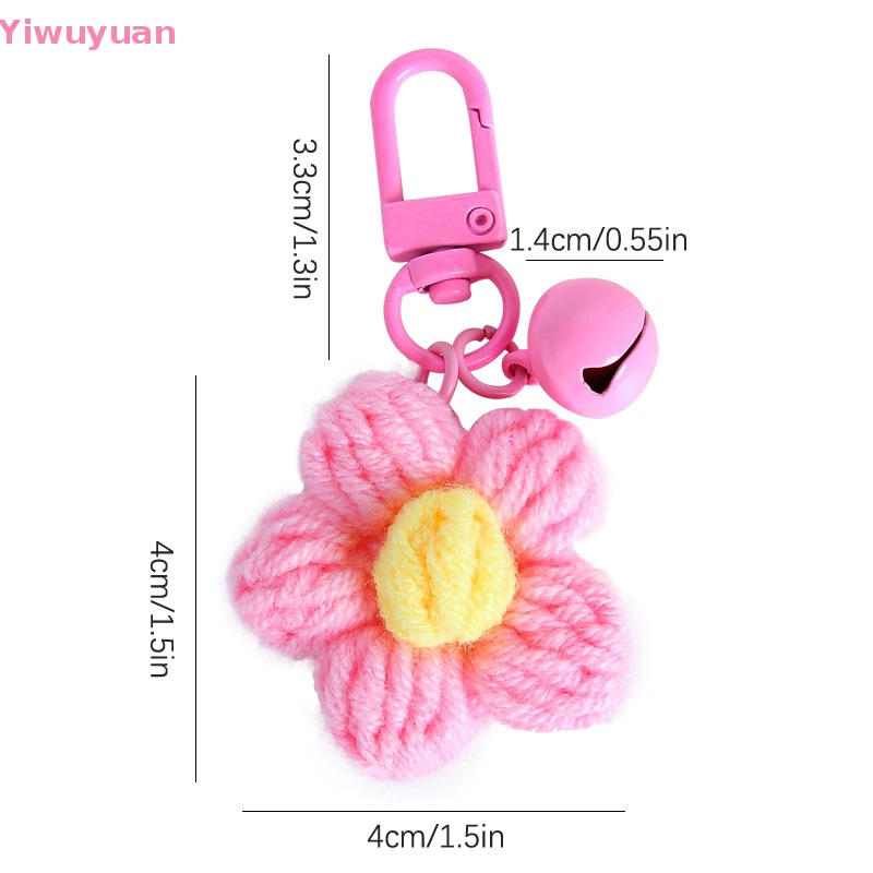 < Yiwuyuan > Móc Khóa Xe Hơi / Ba Lô / Túi Xách Trang Trí Hình Hoa Đan Móc Khóa Màu Sắc Dễ Thương
