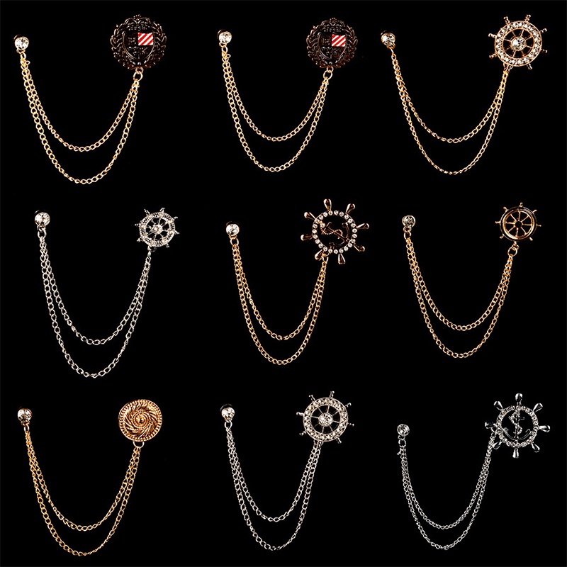 Ghim Cài Áo Hình Mỏ Neo Đính Đá Thời Trang Cho Nữ