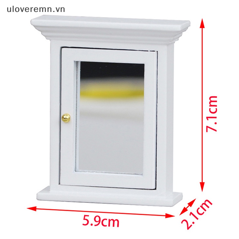 Mô Hình Tủ Quần Áo Trung Hoa Cổ Điển Tỷ Lệ 1 / 12 Kèm Gương Trang Trí Nhà Búp Bê