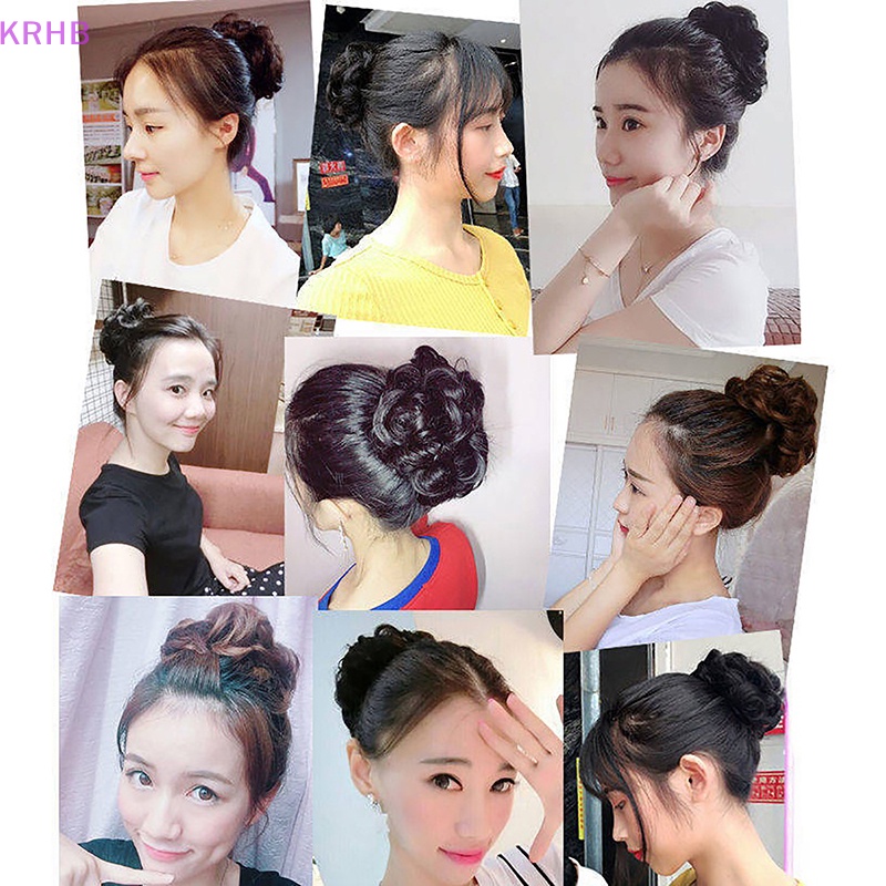 Búi Tóc Giả Đuôi Ngựa Bằng Sợi Tổng Hợp Co Giãn Mới