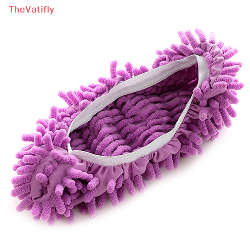 [Thevalifly] Bộ 2 Đôi Dép Lau Sàn Nhà Lau Sàn Nhà Bằng Sợi Micro Làm Sạch Sàn Nhà Bán Chạy