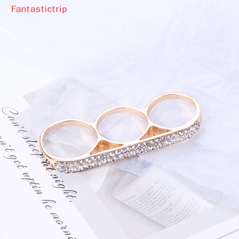 [Fantastictrip] Nhẫn Đeo Ba Ngón Tay Bằng Thép Không Gỉ Tối Giản Thời Trang Mới