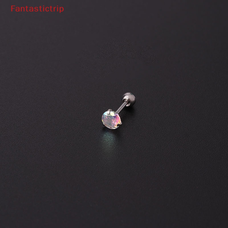 1 Khuyên Tai Xoắn Ốc Đính Đá Zircon Nhiều Màu Mới