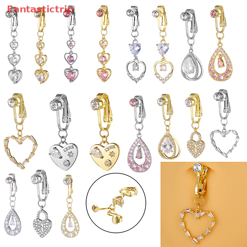 [Fantastictrip] Khuyên Rốn Đính Đá Hình Trái Tim Thời Trang Mới Cho Nữ