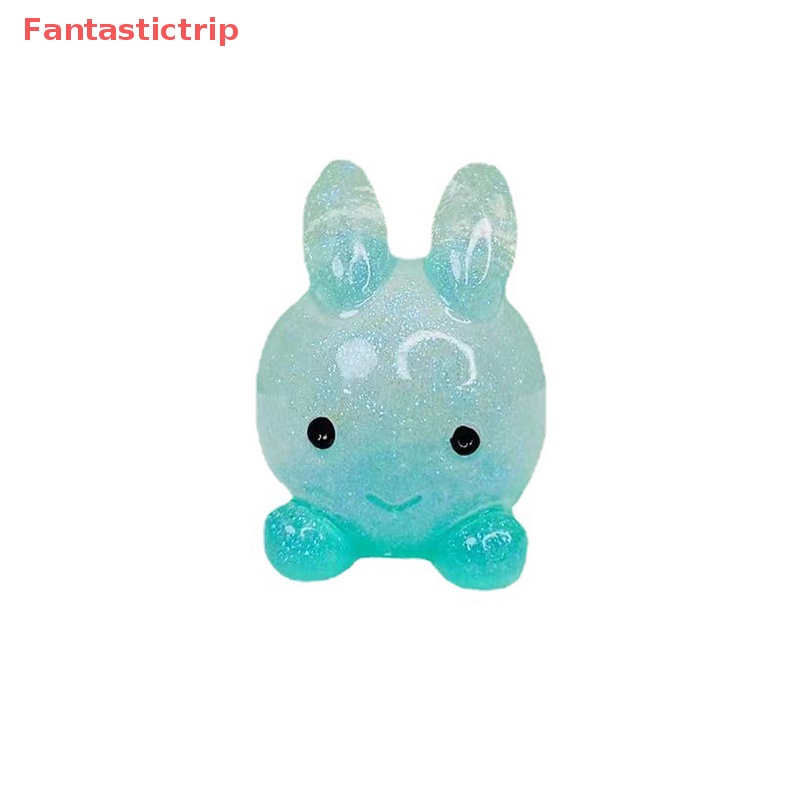 Set 5 Chú Thỏ Mini Bằng Nhựa Resin Phát Quang Trang Trí Vườn / Nhà Cửa