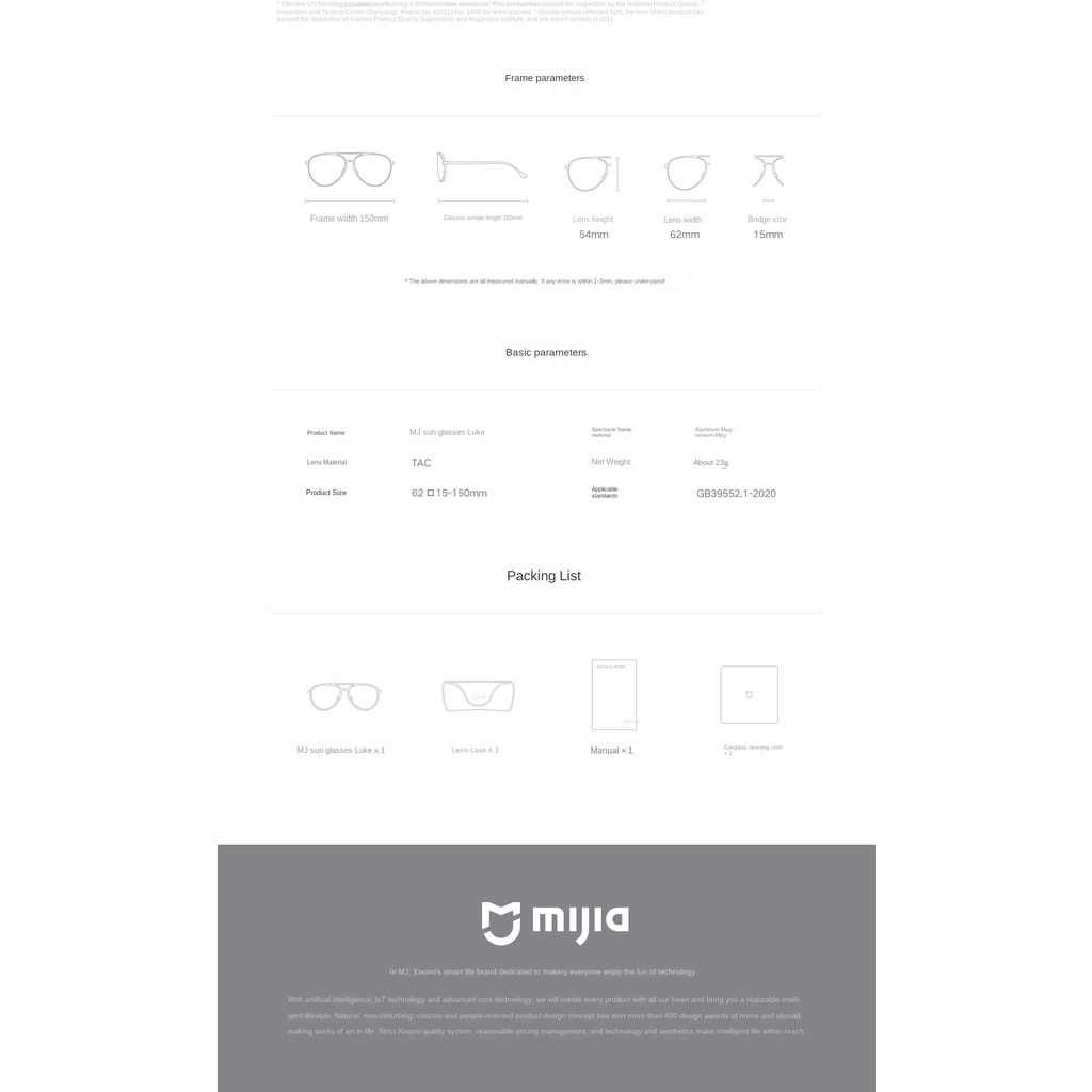 Kính Mát Du Lịch Gọng Nhôm Từ Tính Xiaomi Mijia UV400 Chống Tia UV