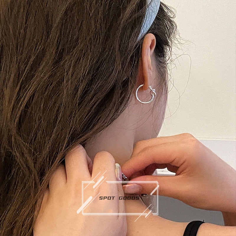 Khuyên Tai Tròn Thắt Nút Đơn Giản Thời Trang Cổ Điển