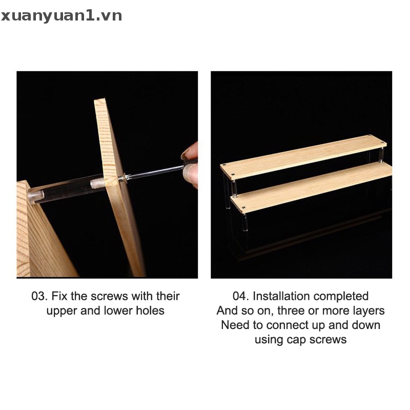 Giá Gỗ Acrylic Trong Suốt Trưng Bày Lọ Sơn Móng Tay Tiện Dụng