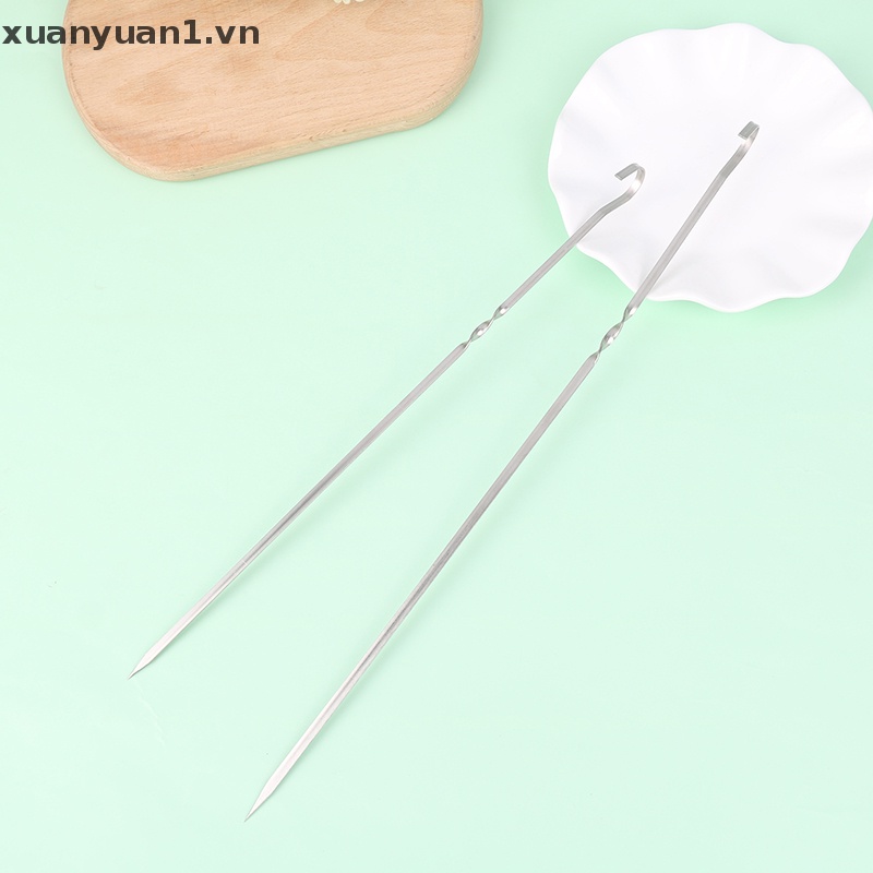 Set 10 Xiên Nướng BBQ Bằng Thép Không Gỉ 30 / 35cm Tiện Dụng