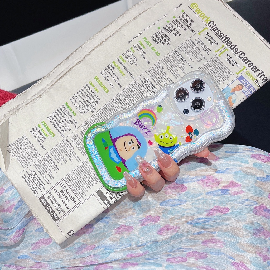 Ốp Điện Thoại TPU Mềm Trong Suốt Phối Kim Tuyến Nước Hình Buzz Lightyear Cho iPhone 12 13 14 Pro Max